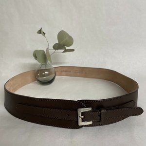 Albatros Women’s Brown Leather Belt Made in Italy Size Large